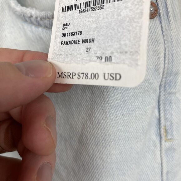 Free People We The Free Jeans Womens 27 Paradise Wash Light Distressed High Rise - Picture 4 of 13